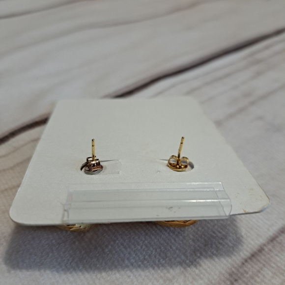 Mia Fiore Gold Plated Bronze Stud Earrings - Picture 8 of 8